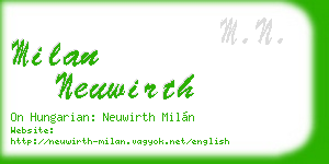 milan neuwirth business card